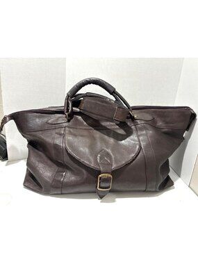 DAVID KING COLOMBIAN LEATHER 25' TOP ZIP WEEKENDER DUFFEL BAG CHOCOLATE